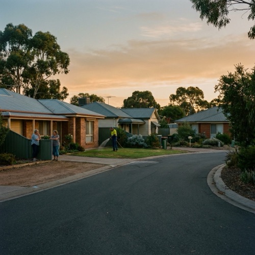 A cul-de-sac at golden hour