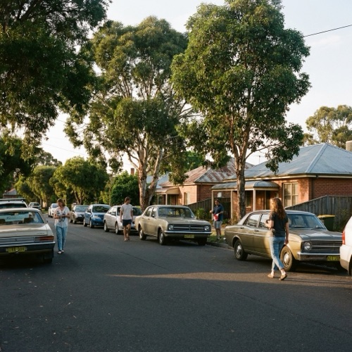 A tree-lined suburban street